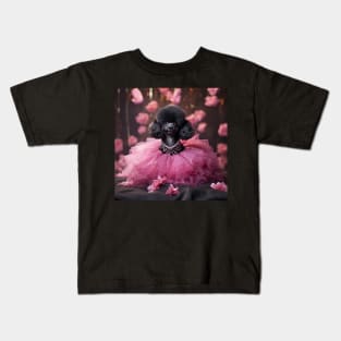 Black Royal Poodle Kids T-Shirt